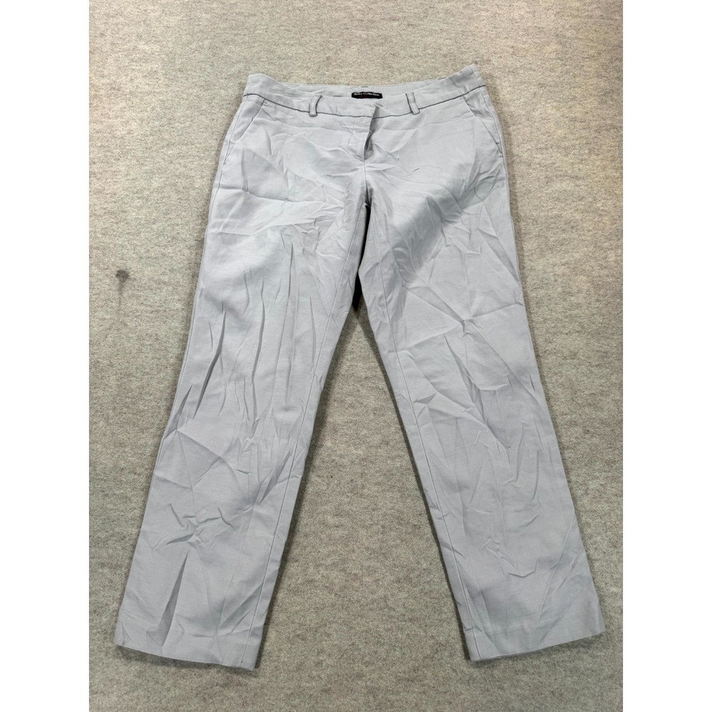 Dalia Cropped Dress Pants Womens 8 Gray Modern Fit Cotton Stretch Straight Leg